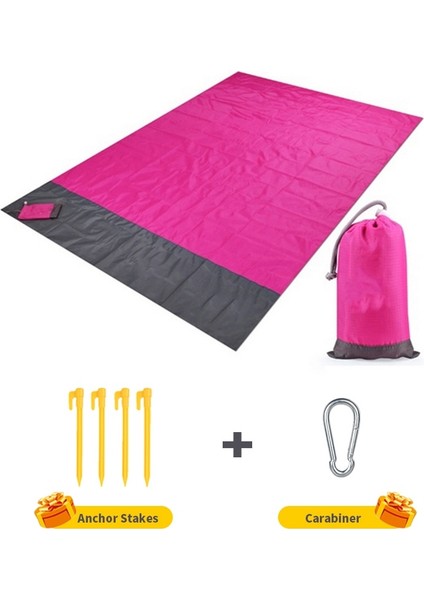 Kırmızı Stil 200X210CM 2x2.1m Su Geçirmez Cep Plaj Battaniyesi Katlanır Kamp Mat Yatak Taşınabilir Hafif Mat Açık Mat Kum Plaj Mat (Yurt Dışından)