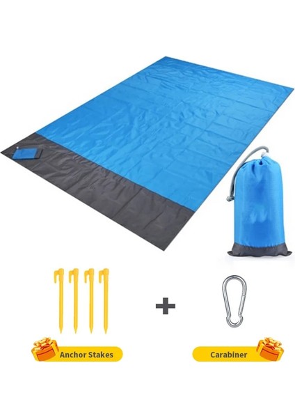 Mavi Stil 2x2.1m Açık Suya Dayanıklı Kamp Beachmat, cm Katlanabilir Arpet Battaniye, Neme Dayanıklı Çadır Yastık Yatak Örtüsü (Yurt Dışından)