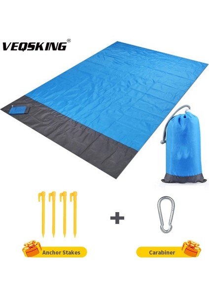 Mavi Stil 2x2.1m Açık Suya Dayanıklı Kamp Beachmat, cm Katlanabilir Arpet Battaniye, Neme Dayanıklı Çadır Yastık Yatak Örtüsü (Yurt Dışından)