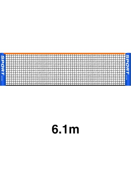 6,1 M Stili Katlanabilir Portatif Kort Arabası Kolay Kurulum Badminton Pe Tenis Ağı Standart Yetişkinler Çocuklar Spor Eğitimi Plaj Iç Mekan Dış Mekan (Yurt Dışından)