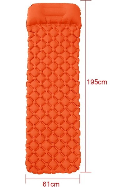 Turuncu Tarzı Şişme Yatak Ultralight Uyku Pedi Kamp Yürüyüş Mat Hava Yatağı Katlanır Yatak Seyahat Uyku Matı ile Saklama Çantası (Yurt Dışından)