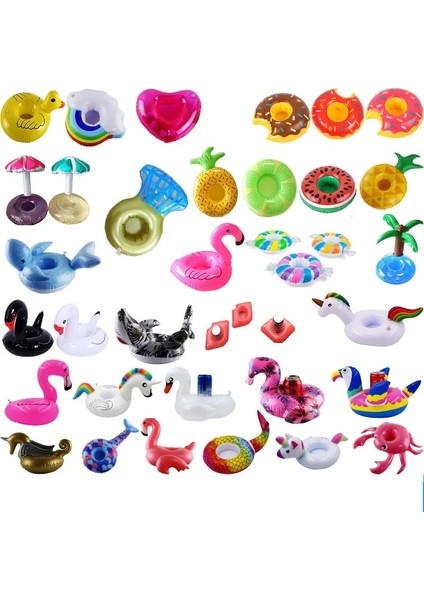 Desenli Flamingo Stili Karpuz Limon Ördek Tek Boynuzlu Bulut Kuğu Şemsiye Çok Şekilli Şişme Bardaklık Yüzme Havuzu Altlığı Çocuk Su Oyuncak (Yurt Dışından) fırsatları