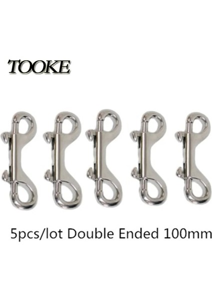 Çift Uçlu 100MM Stil 5pcslot Tüplü Dalış Paslanmaz Çelik Hızlı Karabina Döner Göz Cıvata Siyah Çift Uçlu Yapış Cıvata Kanca Klipsi Bcd Güvenli (Yurt Dışından)