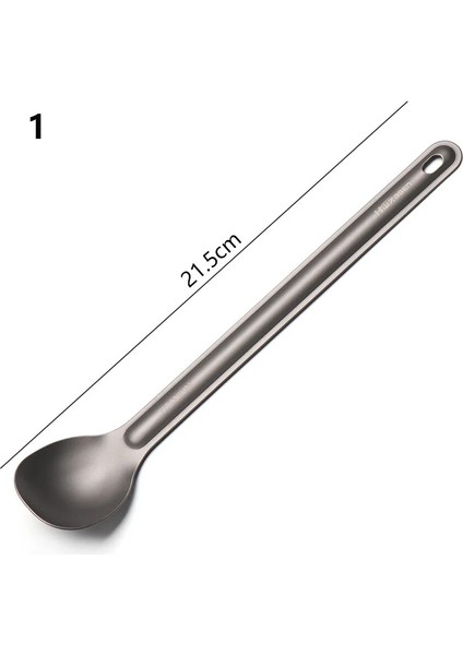 No.1 Tarzı 2 In1 Titanyum Tencere Taşınabilir Uzun Saplı Kaşık Çatal Edc Çevresel Ultralight Açık Kamp Araçları Aracı (Yurt Dışından)