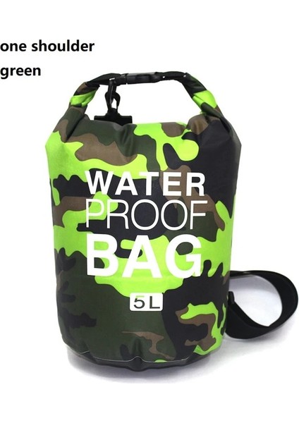 5l Yeşil Omuz Stili 5l 10L 15L 20L 30L Pvc Su Geçirmez Yüzme Kuru Çanta Camo Açık Katlanabilir Erkek Kadın Plaj Dalış Çantası Rafting Nehir Okyanus Sırt Çantası (Yurt Dışından)