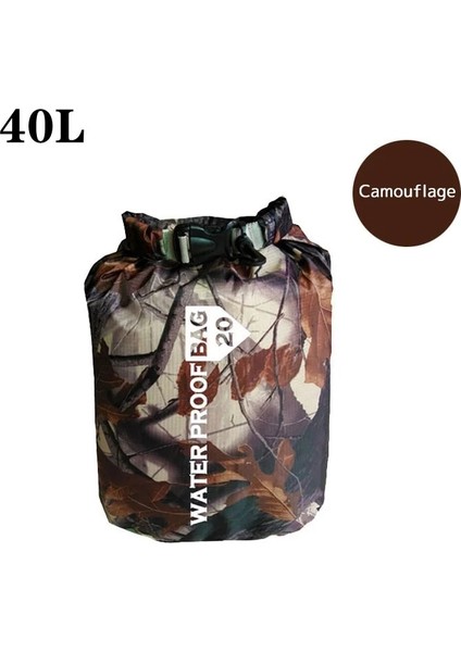 Kamuflaj 40L Tarzı 10LLL Açık Kuru Su Geçirmez Çanta Kuru Çanta Çuval Su Geçirmez Yüzen Kuru Dişli Çanta Teknecilik Balıkçılık Rafting Yüzme (Yurt Dışından)