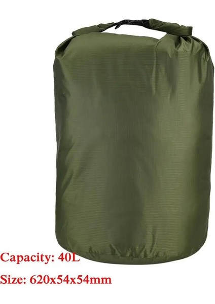 Ordu Yeşili 40L Stili Spor Su Geçirmez Kuru Çanta Sırt Çantası Yüzen Tekne Rafting Kayaking Kamp Yürüyüş Nehirde Yüzme Seyahat Kitleri 2llll (Yurt Dışından)