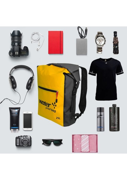 Mavi Stil 25L Açık Su Geçirmez Yüzme Çantası Sırt Çantası Kovası Kuru Çuval Saklama Çantası Rafting Kano Sporları Kano Nehir Su Geçirmez Çanta (Yurt Dışından) fiyatları