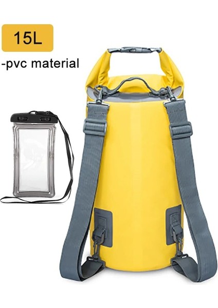 Sarı B 15L Stili Tpu Su Geçirmez Çanta Kuru Çanta 5l 10L 15L 20L 30L Açık Dalış Katlanabilir Plaj Yüzme Çantası Rafting Nehir Okyanusu Su Geçirmez Paketi (Yurt Dışından)