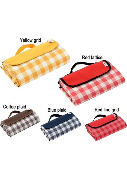 Kırmızı Çizgi Izgara Stili 145CM 80CM cm Kamp Mat Su Geçirmez Plaj Battaniyesi Mat Makinede Yıkanabilir Açık Taşınabilir Kamp Zemin Mat Çim Oyunları (Yurt Dışından) indirimleri