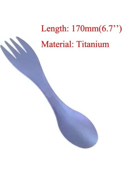 Mavi Titanyum Tarzı Tencere Spork Çatal Kaşık Sofra Takımı Gereçler Sofra Takımı Zam Açık Sırt Çantası Kampı Taşınabilir Ti Titanyum Seyahat Uzun (Yurt Dışından)