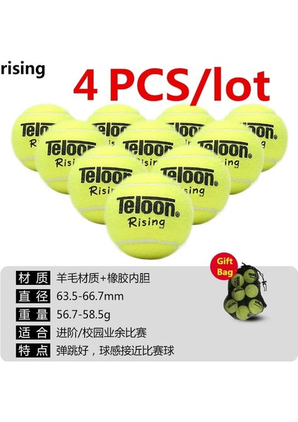 4 Adet Yükselen Stil Teloon Profesyonel Tenis Topları Farklı Model 603RISINGCOACHX-ACE Maç Eğitimi Için Pet Köpek Için Robot Tenis Topu K016SPA (Yurt Dışından)