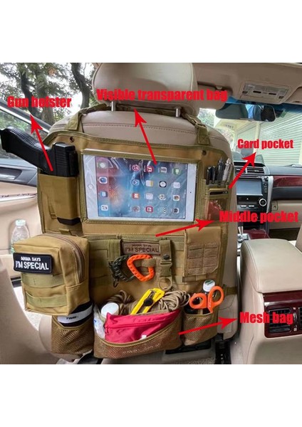 Temel 01-A Stili Molle Organizatör Koltuk Örtüsü Çanta Araba Koltuğu Sırt Çantası Tabanca Tabanca Kılıfı Paketi Açık Avcılık Cepler Taktik Aksesuar Kılıfı (Yurt Dışından) modelleri