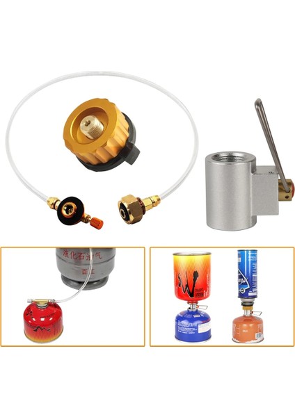 Şeffaf Tüp Stili Açık Kamp Gaz Sobası Brülör Adaptörü Propan Dolum Adaptörü Bölünmüş Tip Fırın Dönüştürücü Konektörü Autooff Gaz Tankı Silindir (Yurt Dışından) fiyatları