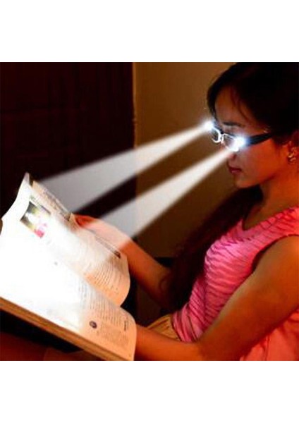 No.2.5 Tarzı LED Büyüteçli Unisex Çok Güçlü Okuma Gözlükleri Işıklı Gözlükler (Yurt Dışından)