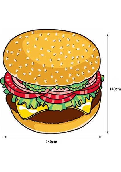 HAMBURGER01 Stili Çok Işlevli Mateapple Donut Goblen Mat Plaj Battaniyesi Polyeater Beachportable Açık Kamp Ekipmanları (Yurt Dışından)
