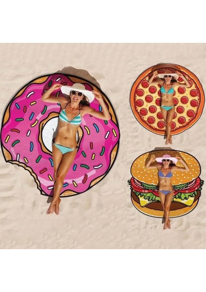 HAMBURGER01 Stili Çok Işlevli Mateapple Donut Goblen Mat Plaj Battaniyesi Polyeater Beachportable Açık Kamp Ekipmanları (Yurt Dışından) fiyatları