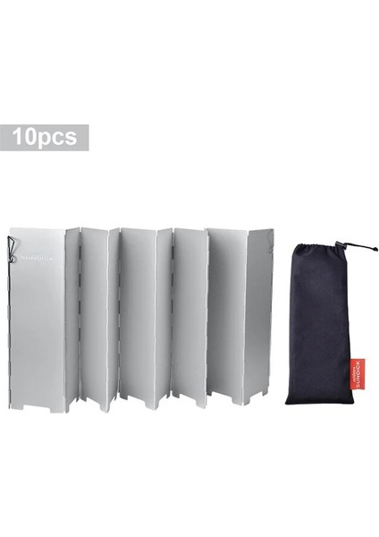 Gümüş 10 Adet Tarzı Plakalar Katlanabilir Açık Soba Cam Barbekü Pişirme Brülör Rüzgar Geçirmez Ekran Çanta ile Taşınabilir Açık Kamp Aksesuarları (Yurt Dışından)