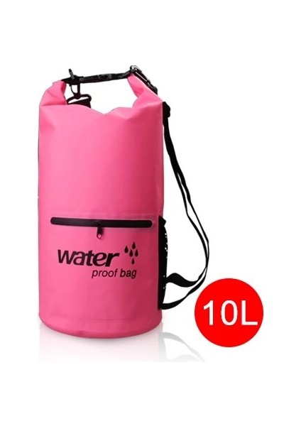 10L Pembe Stil 10L 20L Açık Nehir Yürüyüş Çantası Çift Omuz Askısı Yüzme Su Geçirmez Çantalar Ultra Hafif Kuru Organizatörler Sürüklenen Kano (Yurt Dışından)