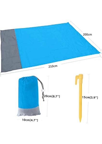 D Stili 2.2X2M 2x2.1 M Su Geçirmez Plaj Battaniyesi Açık Taşınabilir Mat Kamp Zemin Mat Yatak Kamp Kamp Yatağı Aksesuarları (Yurt Dışından)