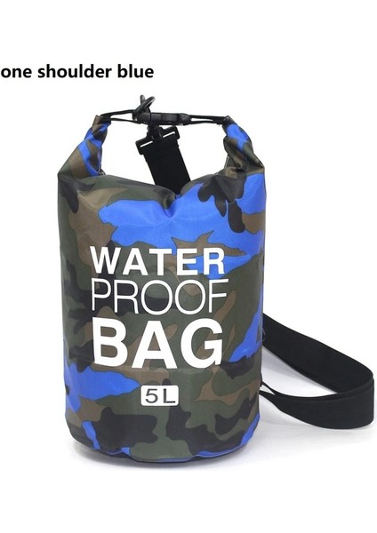 5l Mavi Omuz Stili 5l 10L 15L 20L 30L Pvc Su Geçirmez Yüzme Kuru Çanta Camo Açık Katlanabilir Erkek Kadın Plaj Dalış Çantası Rafting Nehir Okyanus Sırt Çantası (Yurt Dışından)