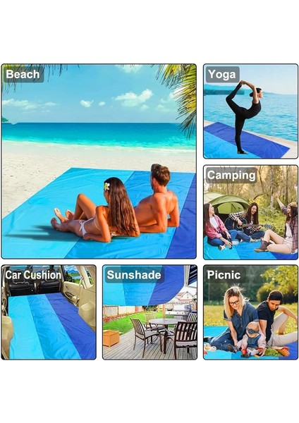 Mor Tarzı 2.1m * 2m Kum Geçirmez Plaj Mat Hafif Battaniye Taşınabilir Su Geçirmez Açık Mat Katlanır Kamp Ekipmanları (Yurt Dışından) indirimleri