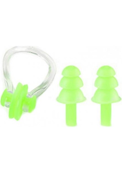 Yeşil Stil 1 Takım Unisex Burun Klipsi Kulak Tıkaçları Set Kutusu Su Geçirmez Yüzme Burun Klipsi Yumuşak Silikon Kulak Tıkaçları Seti Sörf Yüzme Havuzu Aksesuarları (Yurt Dışından)