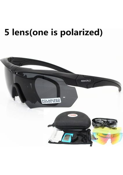 3AA Stili Polarize Yüksek Li Güneş Gözlüğü TR90 Askeri Gözlükler, 5 Lens Kurşun Geçirmez Ordu Taktik Gözlükleri, Atış Gözlüğü (Yurt Dışından)