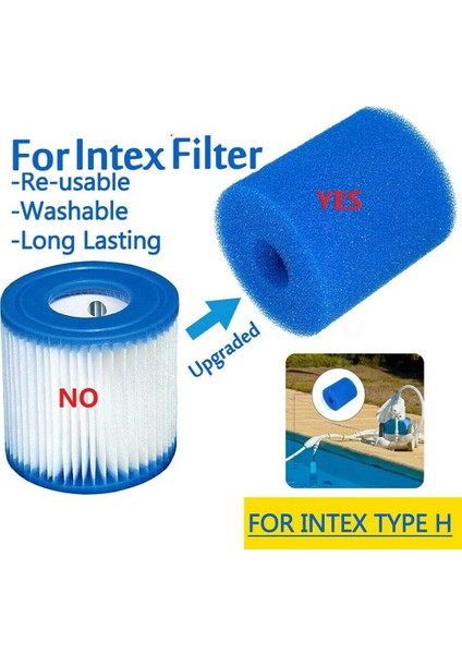 Siyah 40X108X73MM Stili Tip H Temizleme Değiştirme Için Yeniden Kullanılabilir Yıkanabilir Yüzme Havuzu Filtresi Köpük Sünger Kartuşu (Yurt Dışından)