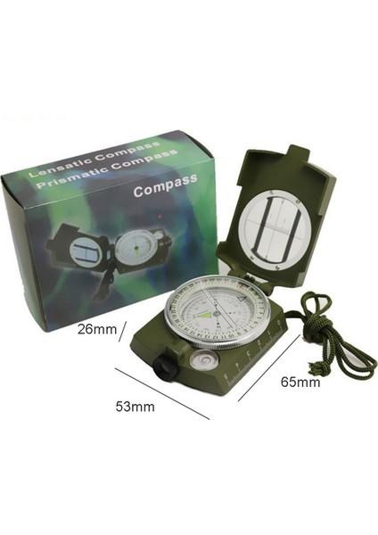 Ordu Yeşili Tarzı K4580 Lensatik Pusula Yüksek Hassasiyetli Askeri Amerikan Tarzı Açık Kamp Yürüyüşü Için Çok Fonksiyonlu Prizmatik Pusula Gecesi (Yurt Dışından)