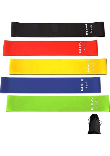 5 Renk-Bir Stil Funfishing Renkli Spor Salonu Egzersiz Bantları Fitness Direnci Elastik Bant Lateks Pilates Yoga Bantları Theraband (Yurt Dışından)