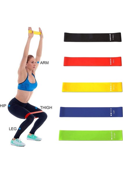 5 Renk-Bir Stil Funfishing Renkli Spor Salonu Egzersiz Bantları Fitness Direnci Elastik Bant Lateks Pilates Yoga Bantları Theraband (Yurt Dışından) fiyatları