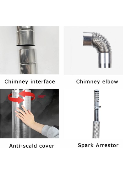 Antiflaming Kumaş C Stili Kamp Çadırı Odun Sobası Aksesuarları Taşınabilir Ultra Hafif Odun Sobası Baca Boruları Yürüyüş Pişirme Odun Sobası Aksesuarı (Yurt Dışından) fırsatları