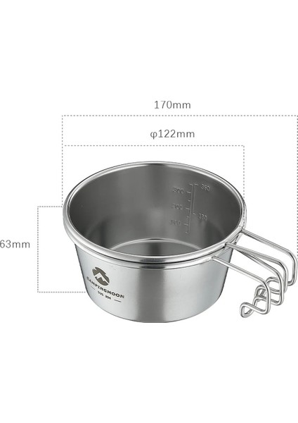 3 Adet 310ML Stili Campıngmoon Outdml Sierra Kase Seti Sofra Taşınabilir Barbekü Yürüyüş Kamp Fincan Tencere ile Saklama Çantası (Yurt Dışından) fiyatları