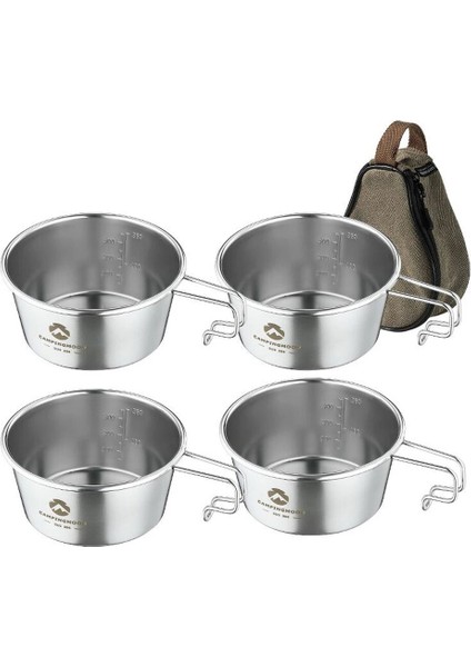 3 Adet 310ML Stili Campıngmoon Outdml Sierra Kase Seti Sofra Taşınabilir Barbekü Yürüyüş Kamp Fincan Tencere ile Saklama Çantası (Yurt Dışından) modelleri