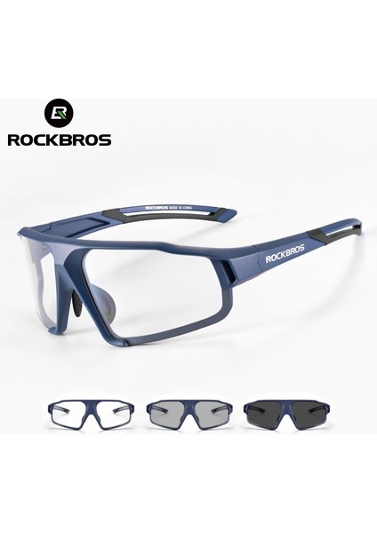 SP214BL Stili Rockbros Fotokromik Bisiklet Gözlükleri Bisiklet Bisiklet Gözlükleri Spor Erkek Güneş Gözlüğü Mtb Yol Bisikletçiliği Gözlük Koruma Gözlükleri (Yurt Dışından)