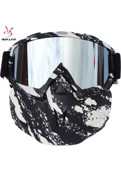 HXSBF65815 Stili Bollfo Kayak Snowboard Gözlükleri Kar Araci Kayak Gözlüğü Rüzgar Geçirmez Kayak Cam Motokros Ağız Filtreli Güneş Gözlüğü Earware (Yurt Dışından)