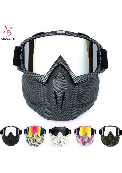 HXSBF65815 Stili Bollfo Kayak Snowboard Gözlükleri Kar Araci Kayak Gözlüğü Rüzgar Geçirmez Kayak Cam Motokros Ağız Filtreli Güneş Gözlüğü Earware (Yurt Dışından)