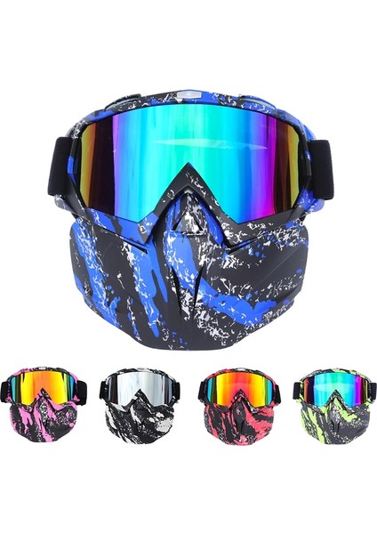 HXSBF65815 Stili Bollfo Kayak Snowboard Gözlükleri Kar Araci Kayak Gözlüğü Rüzgar Geçirmez Kayak Cam Motokros Ağız Filtreli Güneş Gözlüğü Earware (Yurt Dışından)