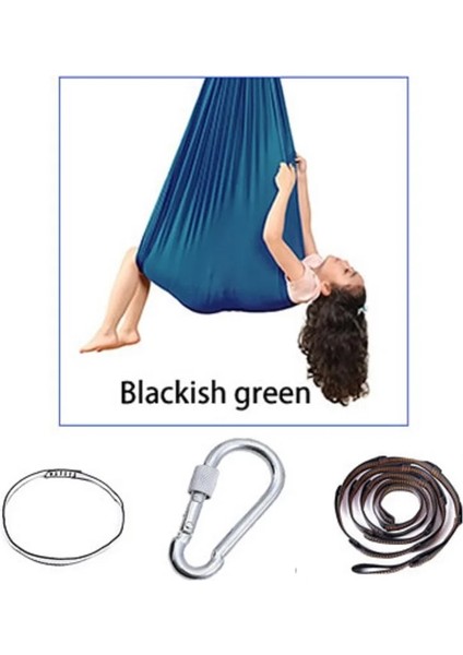 Koyu Yeşil Tarzı Tam Set Yoga Salıncak Hamak cm Açık Kapalı Salıncak Çok Işlevli Ev Asılı Salıncak Hamak Hava Yoga Hamak (Yurt Dışından)
