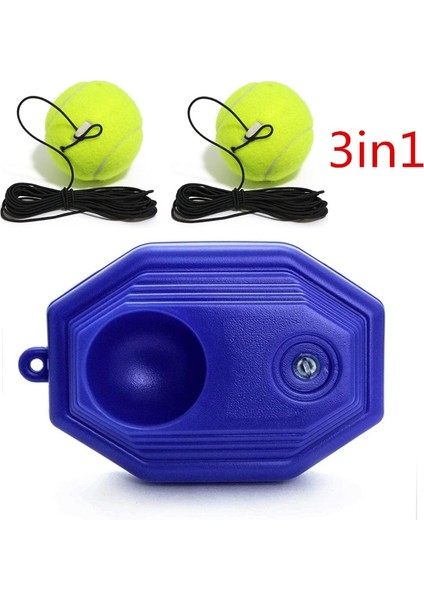 3'ü 1 Arada Stil Tenis Rebounder, 3 Telli Antrenör Topu + Antrenör Solo Antrenman Ekipmanı, Top Makinesi Taşınabilir Kendi Kendine Antrenman Aleti (Yurt Dışından)