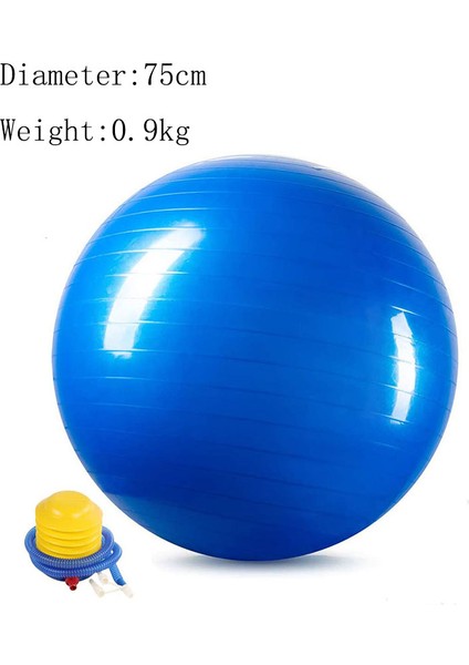Mavi 75CM. 900G Tarzı Hamilelik Topu Yoga Egzersiz Doğum Topu Sandalye Için Çekirdek Güç Eğitimi Fitness Hızlı Pompalı Ekstra Kalın Işçi Topu (Yurt Dışından)