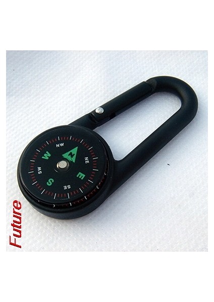 Mini Çok Fonksiyonlu Anahtarlık Aydınlık Gece Lambası Asılı Pusula Metal Çinko Alaşım Karabina Pusula Kamp Yürüyüş (Yurt Dışından)