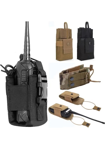 3-Siyah Stil Taktik Molle Radyo Poud Askeri Walkie Talkie Bel Çantası Cep Avcılık Kamp Için Taşınabilir Açık Kılıf Taşıma Çantası (Yurt Dışından)