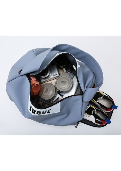 Açık Mavi Stil Spor Salonu Çantası Özelleştirmelogomen's ve Kadın Yüzme Çantası Moda Yoga Eğitim Çantası Yüksek Kapasiteli Ayakkabı-Bit Depolama Seyahat Çantası (Yurt Dışından) indirimleri