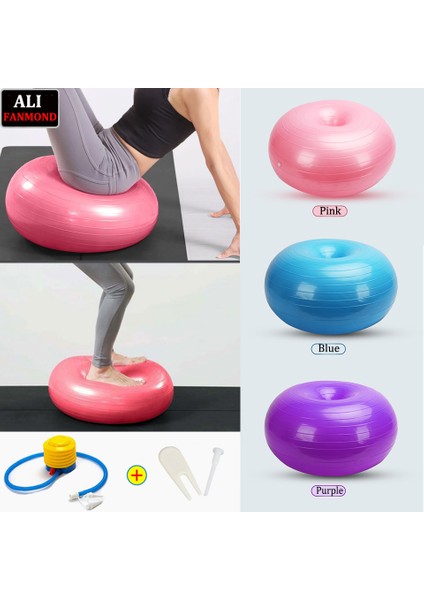 75 cm Mor Stil Apple Yoga Topu Dounts 50 x 30CM Pompa Seti ile Pilate Fitness Denge Topları Seti Masaj Topu Ev Egzersiz Topu Yoga Egzersizi (Yurt Dışından) fiyatları