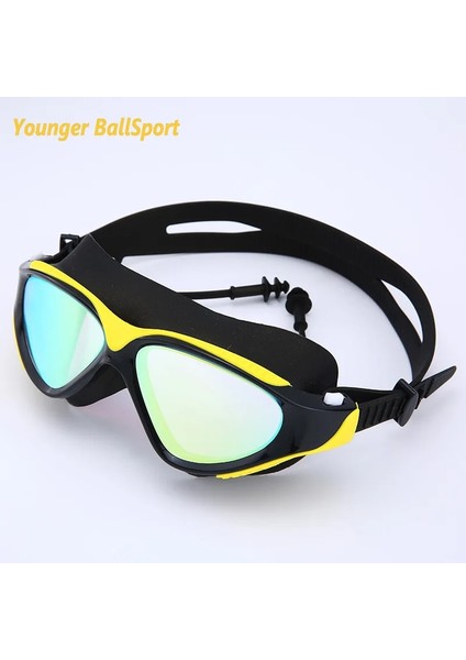 Drak Mavi Beyaz Tarzı Büyük Çerçeve Renkli Tek Parça Kulak Tıkaçları Yetişkinler Için Gözlük Hd Buğu Önleyici Su Geçirmez Yüzme Gözlükleri Düz Işık Dalış Maskesi Gözlükleri (Yurt Dışından) modelleri