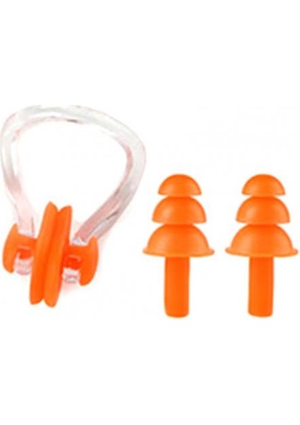 Turuncu Tarzı 1 Takım Unisex Burun Klipsi Kulak Tıkaçları Set Kutusu Su Geçirmez Yüzme Burun Klipsi Yumuşak Silikon Kulak Tıkaçları Seti Sörf Yüzme Havuzu Aksesuarları (Yurt Dışından)