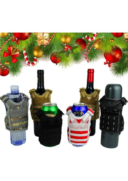 Cb Stili Mini Molle Yelek Taktik Noel Bira Şişesi Bira Yelek Kapağı Askeri Kişisel Şişe Içecek Seti Omuz Askıları Ayarlanabilir (Yurt Dışından)