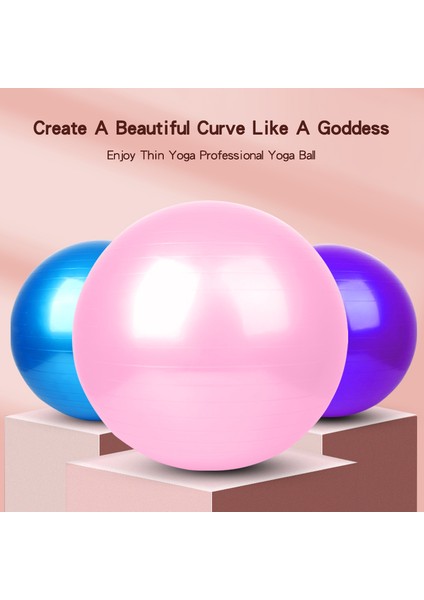 Pembe 65CM Tarzı F.dyraa Yoga Topu 55CMCMCM Fitness Egzersizi Için Kalın Denge Topu Stabilite Pilates Gym Ev Egzersizi + Hızlı Pompa (Yurt Dışından)